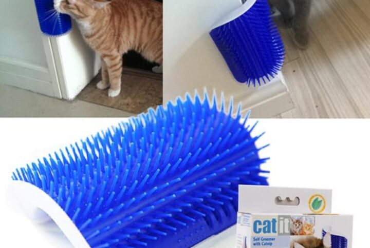 Self Wall Grooming Massage Brush for Cats