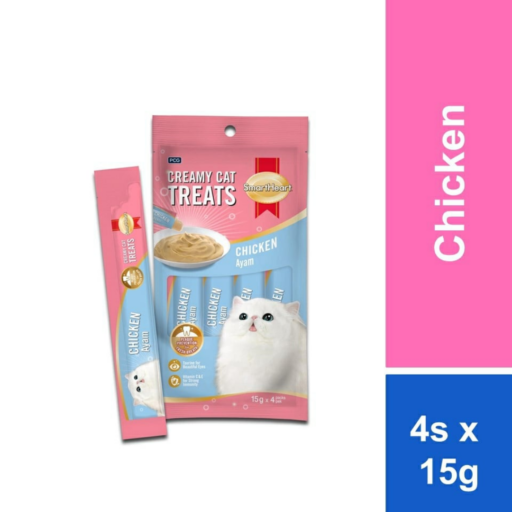 SmartHeart Lickable Creamy Cat Treat – Chicken Flavor (4*15g)